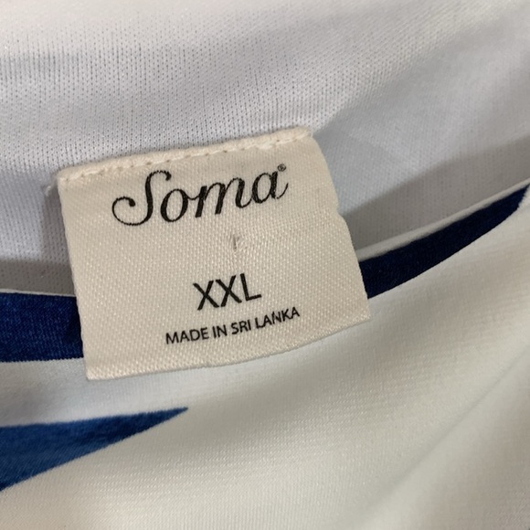 Soma Geo Print Maxi Dress Blue/White Sleeveless Square Neck size XXL - Picture 7 of 14